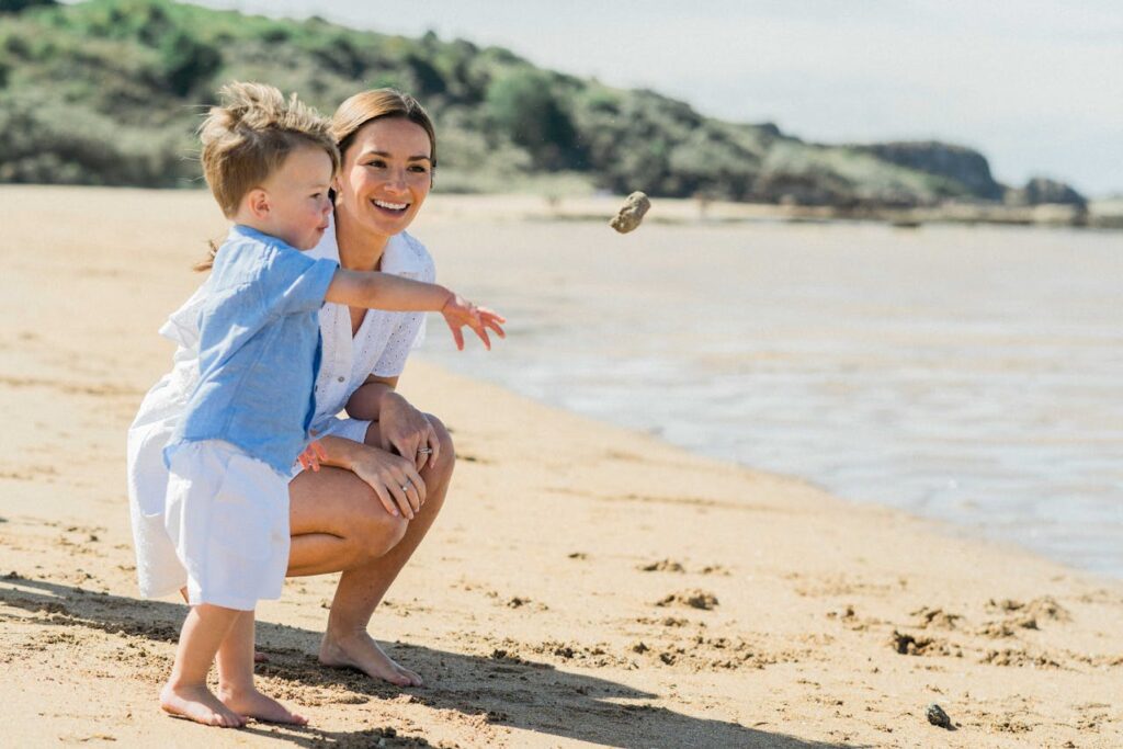 holiday nanny in Greece beach activity