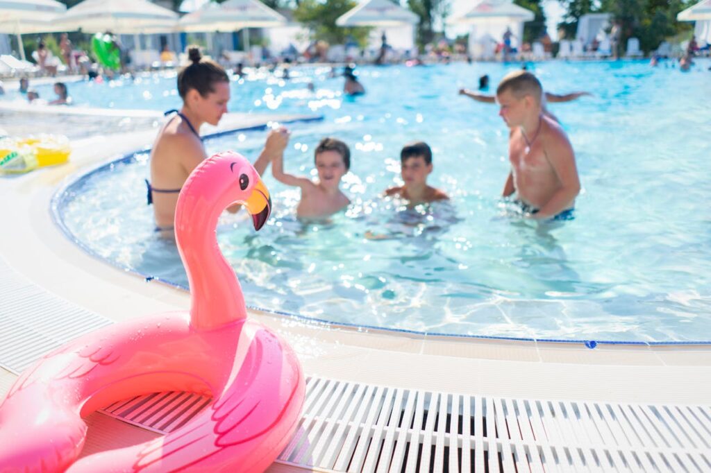 holiday nannies in Rhodes supervising children by the pool