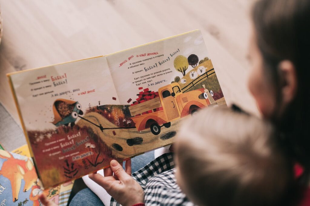 qualified nanny in Greece reading with child